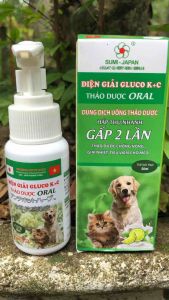 Điện giải Gluco K+C [50ml] thảo dược chống nóng giải nhiệt cho chó mèo dạng uống.