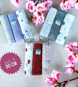 3 pcs bedong bayi ukuran 110x90 cm