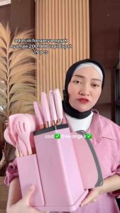 KITCHENWARE Sepatula Silicon Peralatan Dapur Utensil Peralatan Masak 1 Set 19 Pcs Serbaguna Anti Lengket Tahan Panas GSF 212