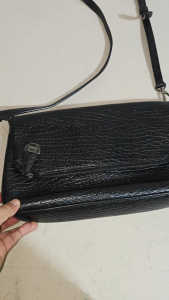 Preloved Bruno M.Italy Black Sling BagGenuine Leather Bag