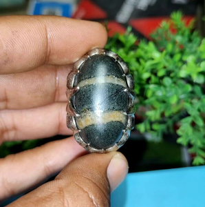 akik lumut pamor double kendit