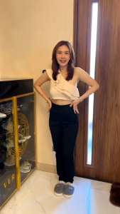 ขายาวผ้าฮานาโกะ เดฟเอวสูง โรงงานมาเอง จัดส่งทุกวัน!! กางเกงทำงาน กางเกงใส่เที่ยว ซิปหลัง ทรงสวยได้รูปดูเพรียว