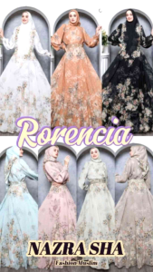 NM. RORENSIA Baju Dress Gamis Set Hijab Wanita Muslimah Rorencia By Nha Mirranda. Nazra Sha