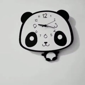 🇲🇾Panda 3D Acrylic Swing Modern Wall Clock Sweep Second Jam Dinding Ship from Malaysia