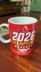 Cốc sứ Arsenal Champions 2026 dung tích 350ml | Ly Sứ Arsenal in Nung bền màu | Cốc Sứ Arsenal quà tặng Fan