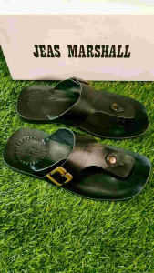 Sandal Kulit Pria Jeas Marshall - Kulit Sapi Asli 100% - JM 08 Hitam ( Produksi Sendiri )