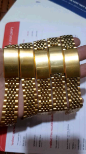 dây đồng hồ hạt gạo đúc thép không gỉ mạ vàng có đầu ôm vs bằng lắp cho đồng hồ nam đẳng cấp thời trang đỉnh của đỉnh