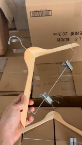 Sét 10 móc treo quần áo gỗ tự nhiên có kẹp móc treo quần áo gỗ có kẹp