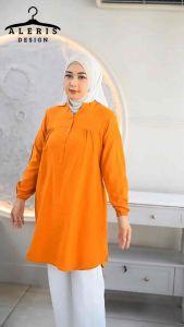 Inara Tunik Basic Mustard Polos Jumbo Over Size Terbaru - Bahan Cotton Viscose - Ukuran L XL 4L 6L COD