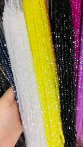 Dây hạt đá pha lê hình chóp nón lấp lánh làm vòng làm handmade