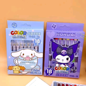 Kuromi cinnamoroll 18 color oil pastel colour crayon set drawing painting stick student stationary
