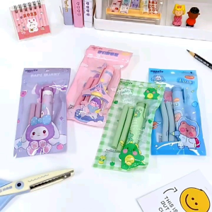 Astronaut dinosaurs Kuromi Cute design auto eraser pen with refill press erasers stationery student primary school