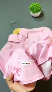 (UNIQLO) KEMEJA BLOUSE WANITA PURE LINE MOTIF BORDIR PITA KUALITAS PREMIUM