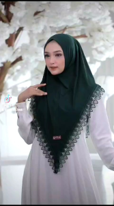 Keisha Rafilah Jilbab Instan Bergo Nonpet Syiria Prada Renda Mewah Premium
