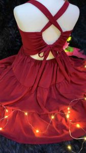 Eliza Plain cross back dress for kids