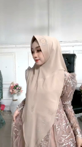 Yashmine El-Zareesh Syari COD LD100-110 PB140 Full Brokat Mewah Busui Set Khimar Super Premium Terlaris Baju Lebaran