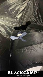 Camping Ceiling Fan Rechargeable with Light Kipas Camping Pasar Malam 7200 / 3600mAh Blackcamp