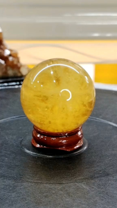 Natural Super High Gred Yellow Fluorite Crystal Ball Ornament YF15