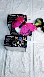 3D Stiker kupu kupu LED menyala nyala dalam gelap Lampu