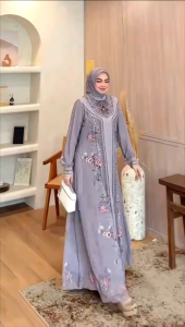 HADSWA AZKIYA SET HIJAB DRESS GAMIS MODE TERBARU BEST SELLER DAN REAL ORIGINAL