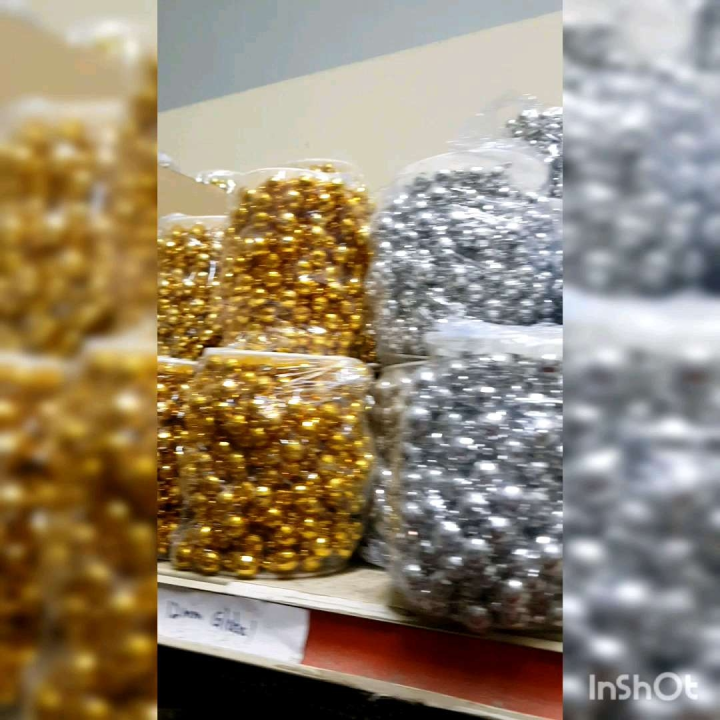 manik roll pelbagai size dalam colour gold and silver, 3mm to 8mm gold silver chain beads hantaran gubahan manik Jintai pelamin manik rantai