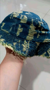 CAE - Topi Anak Laki Perempuan 2-5 Tahun Ripped Swag Jeans Bucket Hat Import