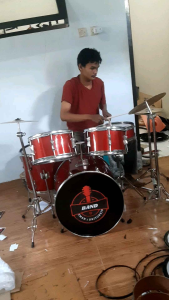Drum set remaja ukuran 18" dan 20" Set Drum Ukuran Kecil Untuk Pemula Alat Musik Drum Set Warna Biru Dan Merah - Lazada