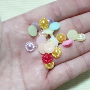 มุกล้อม 9 มิล (100 ชิ้น) คละสี มุก มุกซีก Diy ของตกแต่งงานฝีมือ