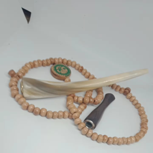 1 Set Promo Cuci gudang Tasbih Once kayu tanduk super panjang