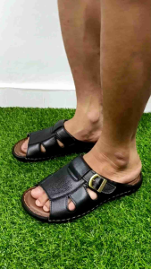 Dép nam da bò mềm mại DMCC01 đế cao su may thủ công chắc chắn