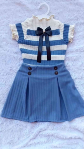 Setelan anak perempuan Korean Style baju atasan jisoo dan rok poppy 1-6th