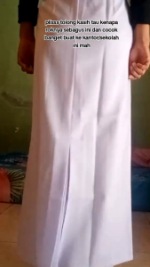 Rok Span Belah Belakang Sekolah/Kerja/Kuliah Putih Panjang