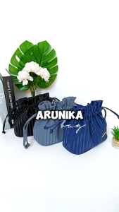 GFR - Arunika Bag By Biru Tsabita Slingbag serut wanita tas wanita model terbaru motif strip bahan Chocoly anti air