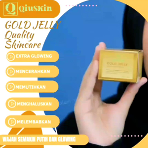 QiuSkin Gold Jelly Extra Glowing Skincare Pemutih kulit wajah Dan Penghilang flek hitam Bpom