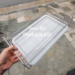 INOX304 kệ úp cốc kệ đựng hoa quả có khay hứng nước tiện dụng