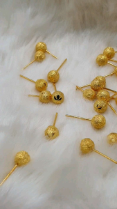 GGOLD ต่างหูทอง96.5%แท้ 1.0 กรัม ลายประคำ-จิกเพชรตัดลาย (ฟรี แป้นต่างหูพลาสติก) [G-00525] ผ่อน LazPayLater ได้