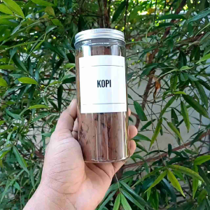 Toples Plastik Bumbu Dapur Slim 460 Ml Tutup Silver Alumunuium Free Stiker Vinyl