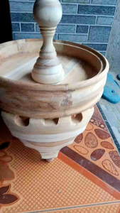 TEBOK HOLOPET PLECI  KAYU JATI BONUS PION KLEM UK.23CM