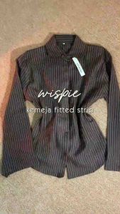 March Fitted Shirt - Kemeja Wanita Stripe Lengan Flare Panjang Casual/Kerja - Atasan Wanita Semiwool