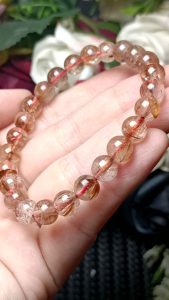 Copper quartz rutilated Bracelet 7mm+ 纯天然老矿铜发晶 招财手串手链 7mm+ 招正财偏财