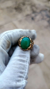 Akik Yaman Hijau asli alpaka handmade Turki ring