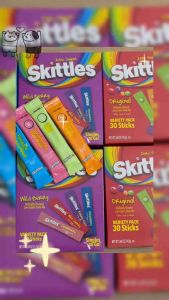 HỘP 30 GÓI BỘT PHA NƯỚC TRÁI CÂY Skittles Zero Sugar Variety Pack Singles-to-Go Powdered Drink Mix KHÔNG ĐƯỜNG - CAFFEINE - BÉO - LOW CALORIE 86g