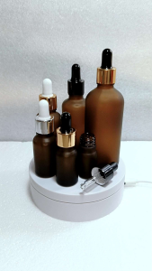 Frosted Amber Glass Dropper Bottles