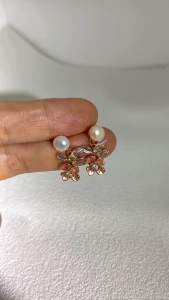 Natural Water Pearl 18k Korea Fashion Stud earring