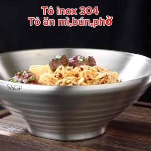 Tô-Bát- Ramen Inox 304 SSGP Với Hai Lớp Cách Nhiệt Chông Nóng An Toàn
