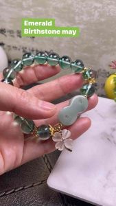(Wikacharmschiu) emerald mix charms all in one lucky bracelet