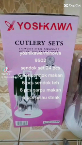 YOSHIKAWA Sendok Makan Stainless Sendok Set 24 Pcs Cutlery Set 9502