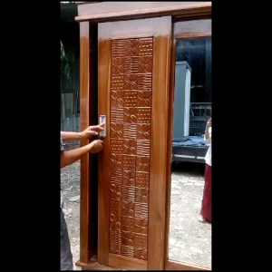 Lemari Pakaian 3 Pintu Sliding Kayu Jati Rak Tas/trinityjayafurniture