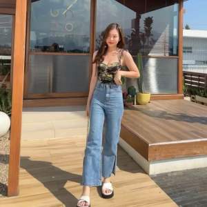 Kulot Jeans Highwaist Premium/ Kulot Jeans Belah Samping
