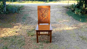 Kursi Makan Kayu Jati Motif Mawar